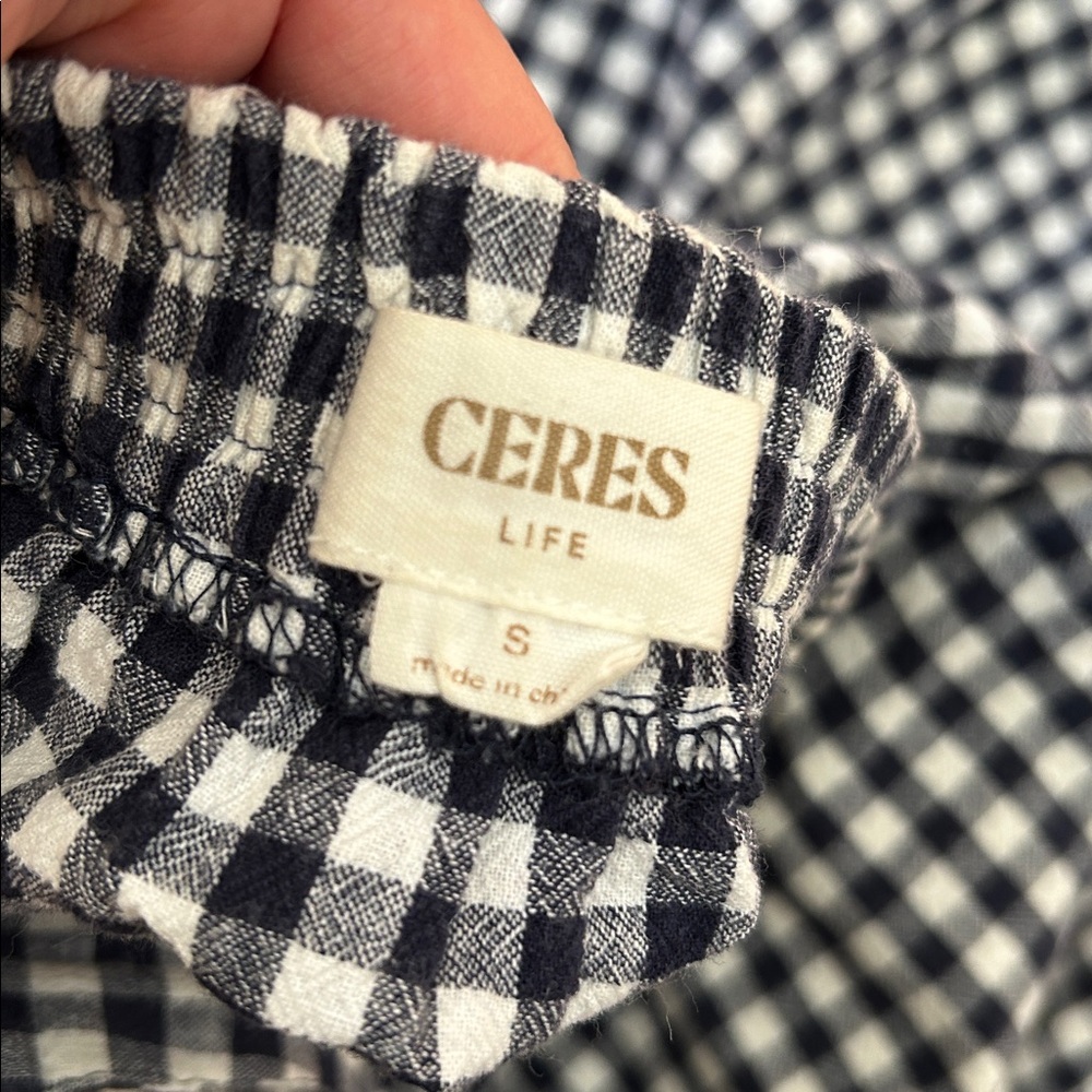 Gingham Button-Front Midi Skirt - Blue/White - Picture 6 of 7